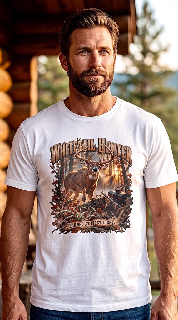 Whitetail Deer Hunter Earned At First Light Tee additional view 3