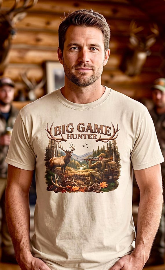 Elk Hunting Shirt, Big Game Hunter Graphic Tee product photo