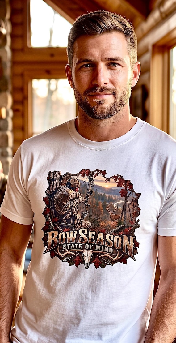 Bow Season State of Mind Tee whitetail deer bow hunter additional view 3