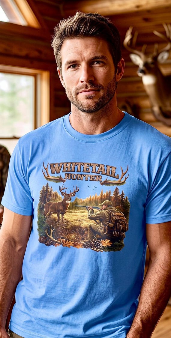 Whitetail Hunter Shirt, Whitetail Deer Hunting Graphic Tee additional view 8