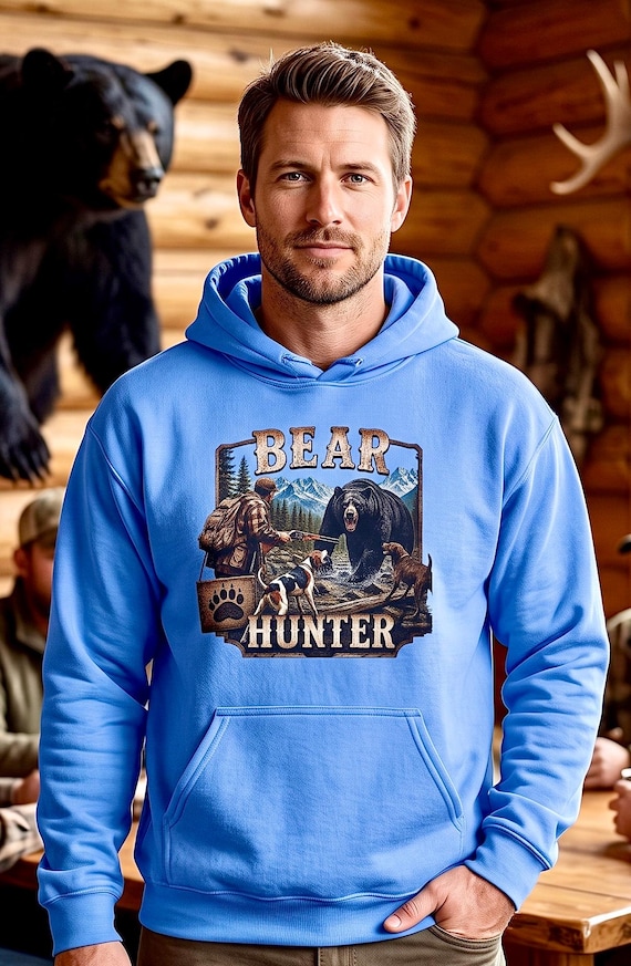 Bear Hunter Hoodie, Black Bear Hunting Sweatshirt additional view 2