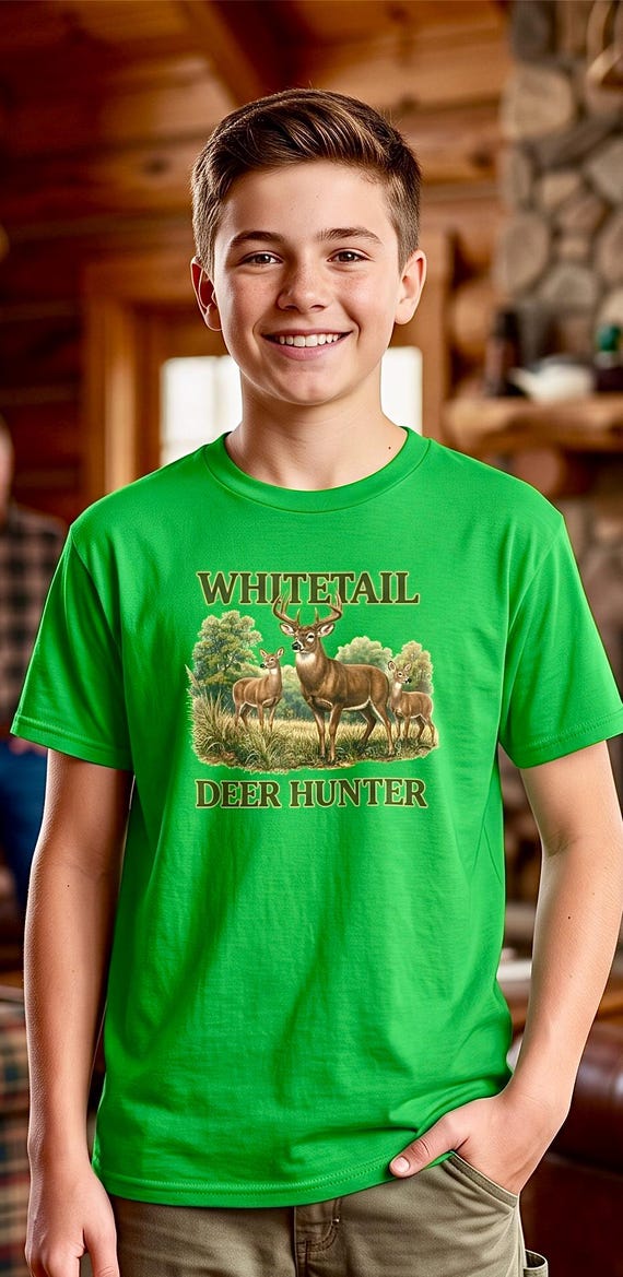 Whitetail Deer Hunter Kids Shirt additional view 4