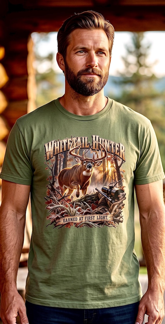 Whitetail Deer Hunter Earned At First Light Tee additional view 5