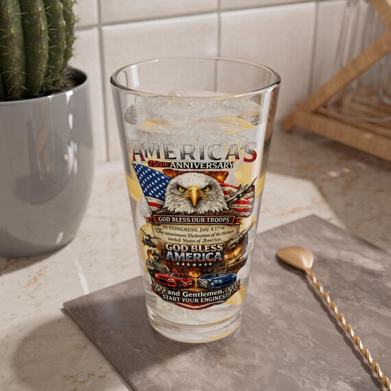 America 250th Anniversary Patriotic Eagle Pint Glass additional view 3