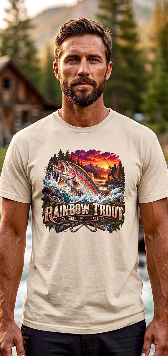 Rainbow Trout Drift Set Chaos Tee river trout fishing shirt additional view 9