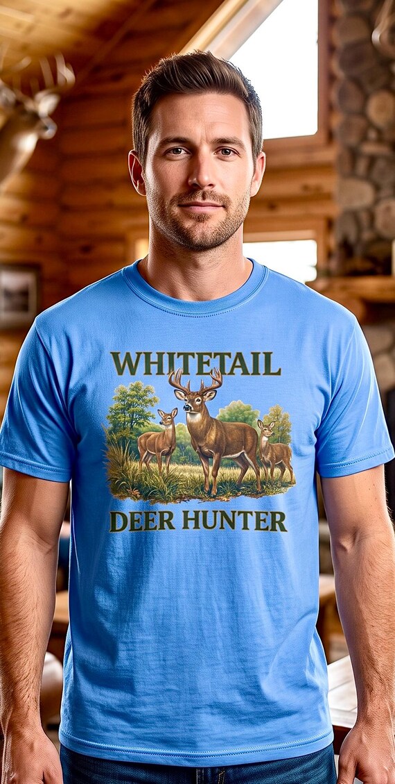 Whitetail Deer Hunter Shirt, Buck Hunting Graphic Tee additional view 7