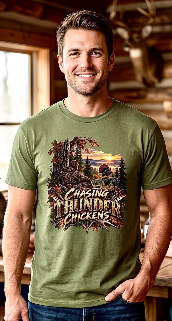 Chasing Thunder Chickens Turkey Hunter Shirt additional view 4