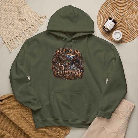 Bear Hunter Hoodie, Black Bear Hunting Sweatshirt additional view 10
