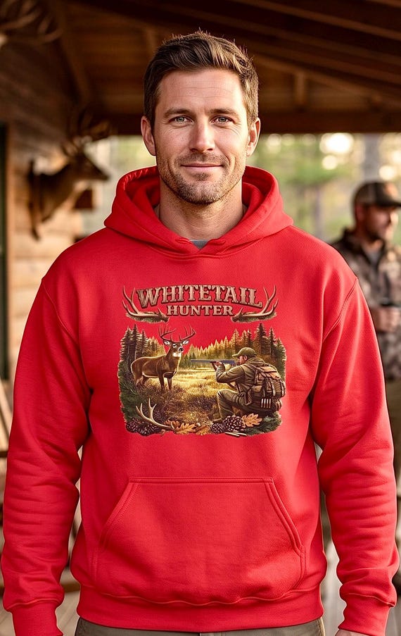 Whitetail Hunter Hoodie, Deer Buck Hunting Sweatshirt additional view 6
