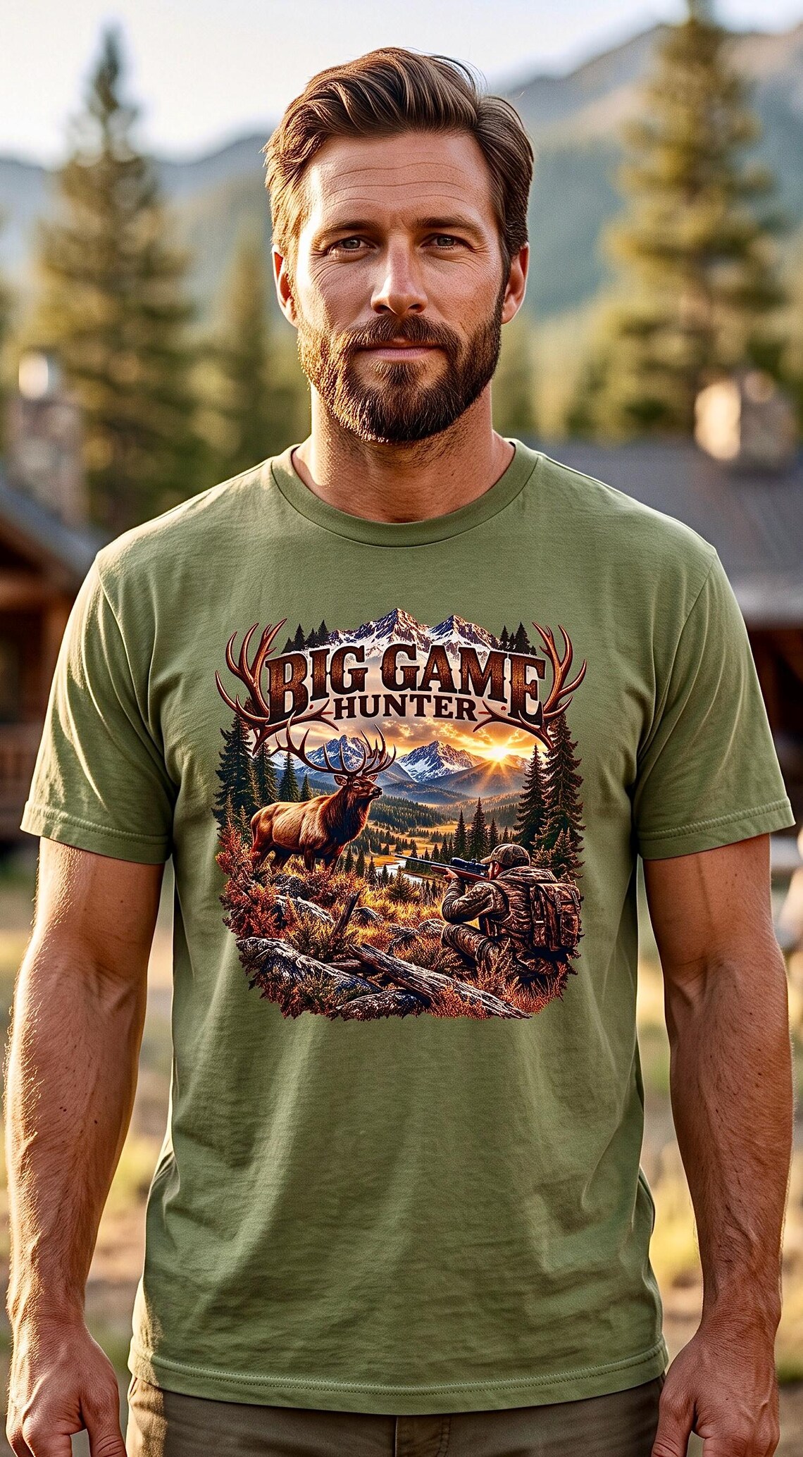 Elk Hunting Shirt, Big Game Hunter Graphic Tee product photo