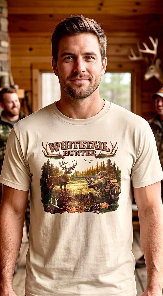 Whitetail Hunter Shirt, Whitetail Deer Hunting Graphic Tee additional view 6