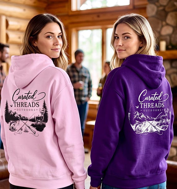 Curated Threads Outdoors Hoodie, Mountain Fishing Hunting Sweatshirt additional view 10