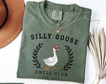 Silly Goose Uncle Club Comfort Colors Shirt, Baby Announcement Gift