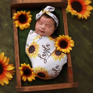 sunflower swaddle blanket