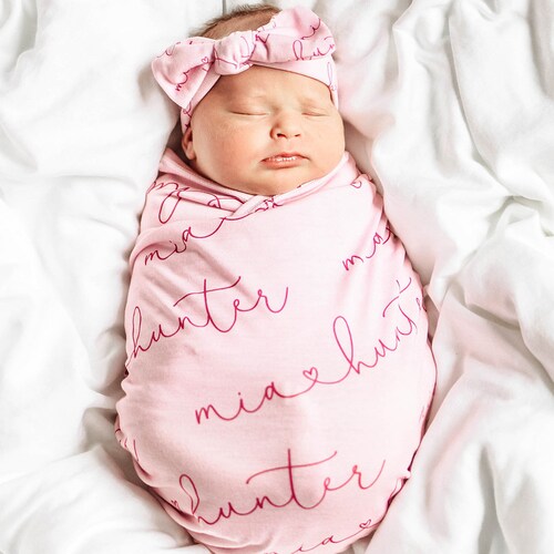 Baby Name Blanket Hat Set / Personalized Swaddle / Hospital Etsy