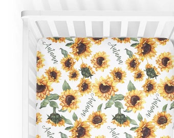 sunflower mini crib bedding