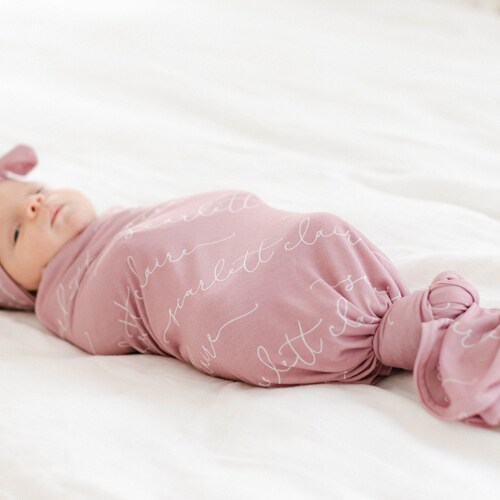 Baby Name Blanket Hat Set / Personalized Swaddle / Hospital Etsy