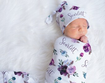 purple swaddle set