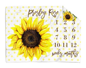 sunflower milestone blanket