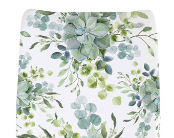greenery changing pad cover