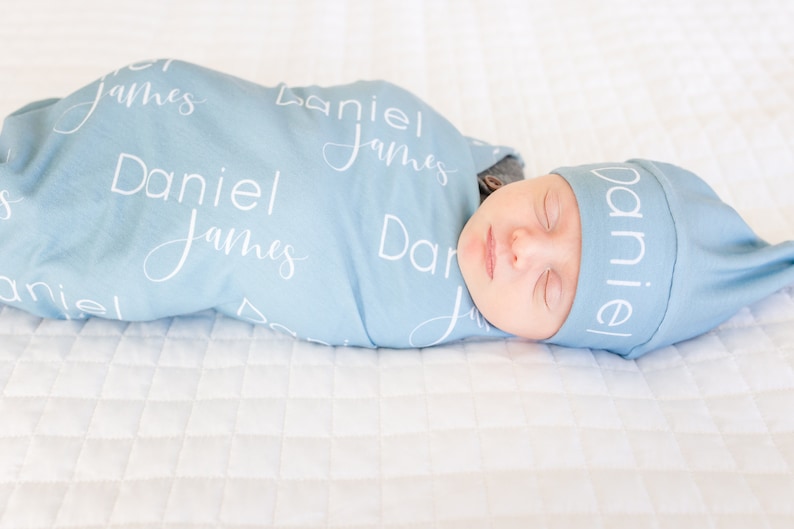 Floral Pink Rose Swaddle Blanket Headband Hat Set / Etsy