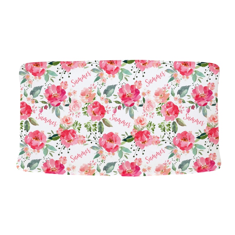 Baby Bedding / Pink Floral Crib Sheet / Hot Pink Nursery / Etsy