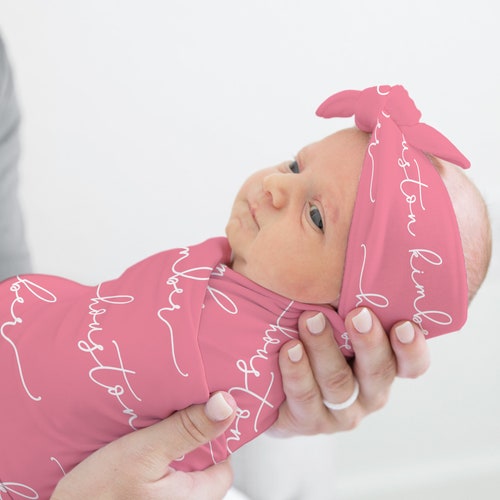Baby Name Blanket Hat Set / Personalized Swaddle / Hospital Etsy