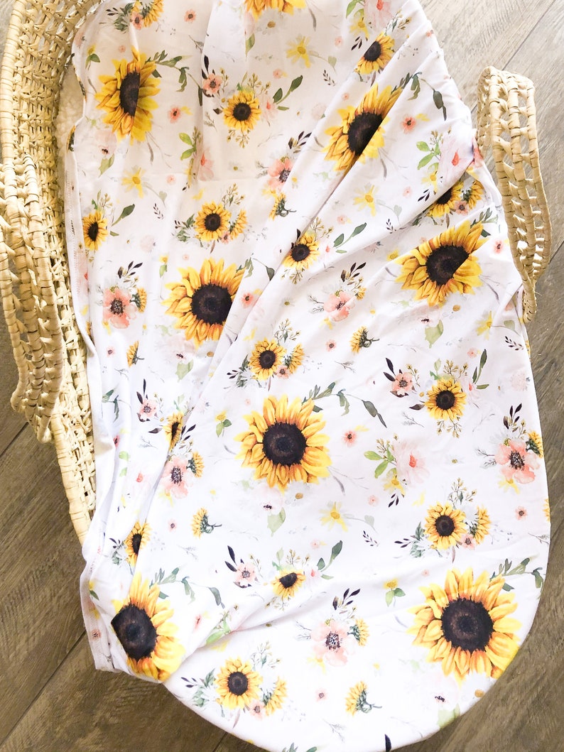 Baby Bedding / Sunflower Crib Sheet / Sunflower Nursery / Pink Etsy