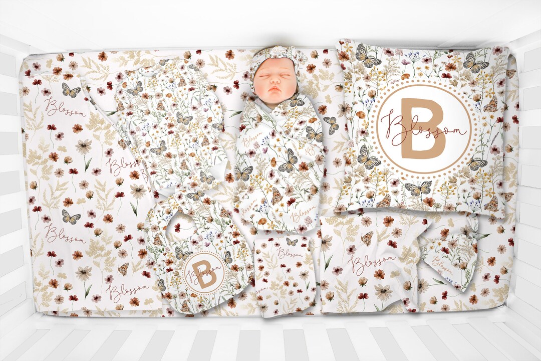 Butterfly Embellished Baby Girl Newborn Gift Set