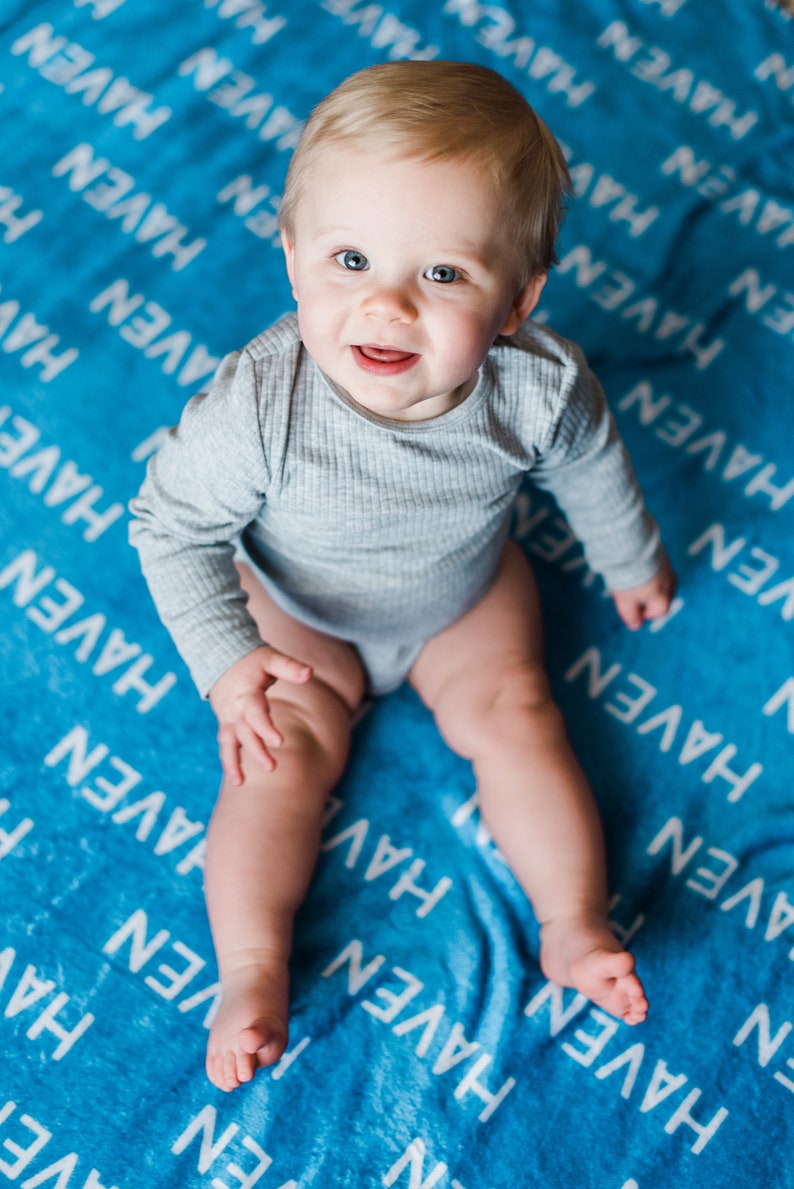 Baby Name Blanket Boy, Sage Green Blanket with Name, Personalized Baby Boy Blanket, New Baby Gift, Sibling Blankets image 7
