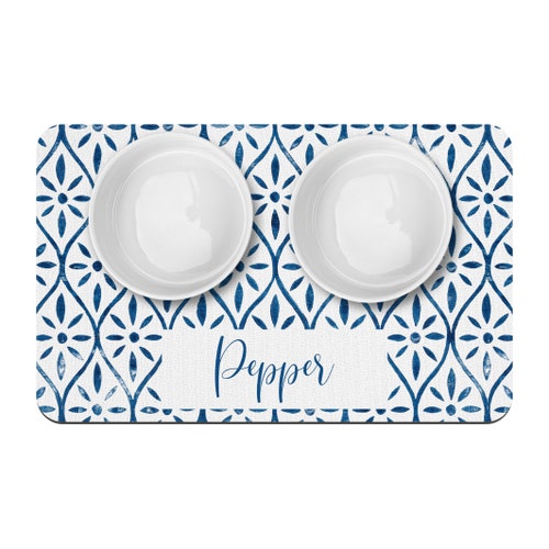 Personalized Simple Name Custom Dog Bowl Mat / Choose Colors Etsy