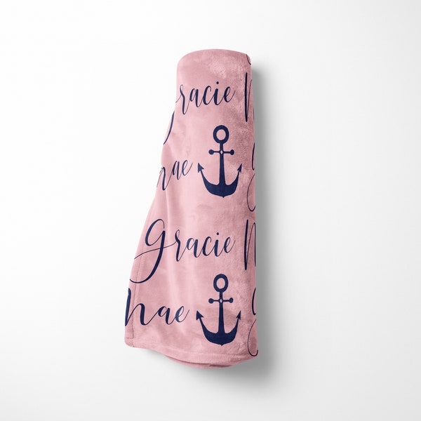 Anchor Nautical Pattern Print Blanket