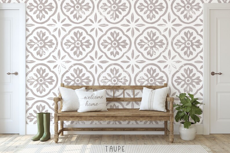 Mosaic Tile Look Wallpaper / Peel and Stick Removable / Etsy