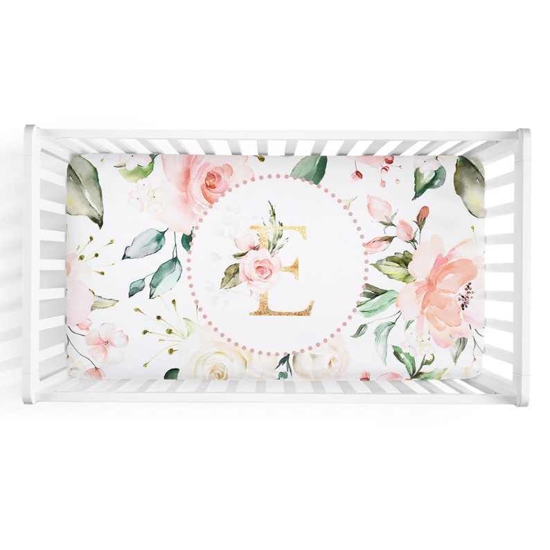 Baby Bedding / Soft Rose Crib Sheet / Rose Nursery / Pink Rose Etsy