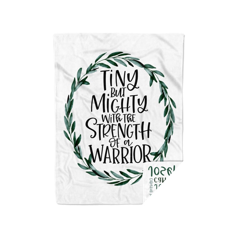 Nicu Baby Brave Little Fighter Inspirational Gift Tiny But Mighty Blanket Chd Awareness Spina Bifida Surgery Scoliosis Cancer