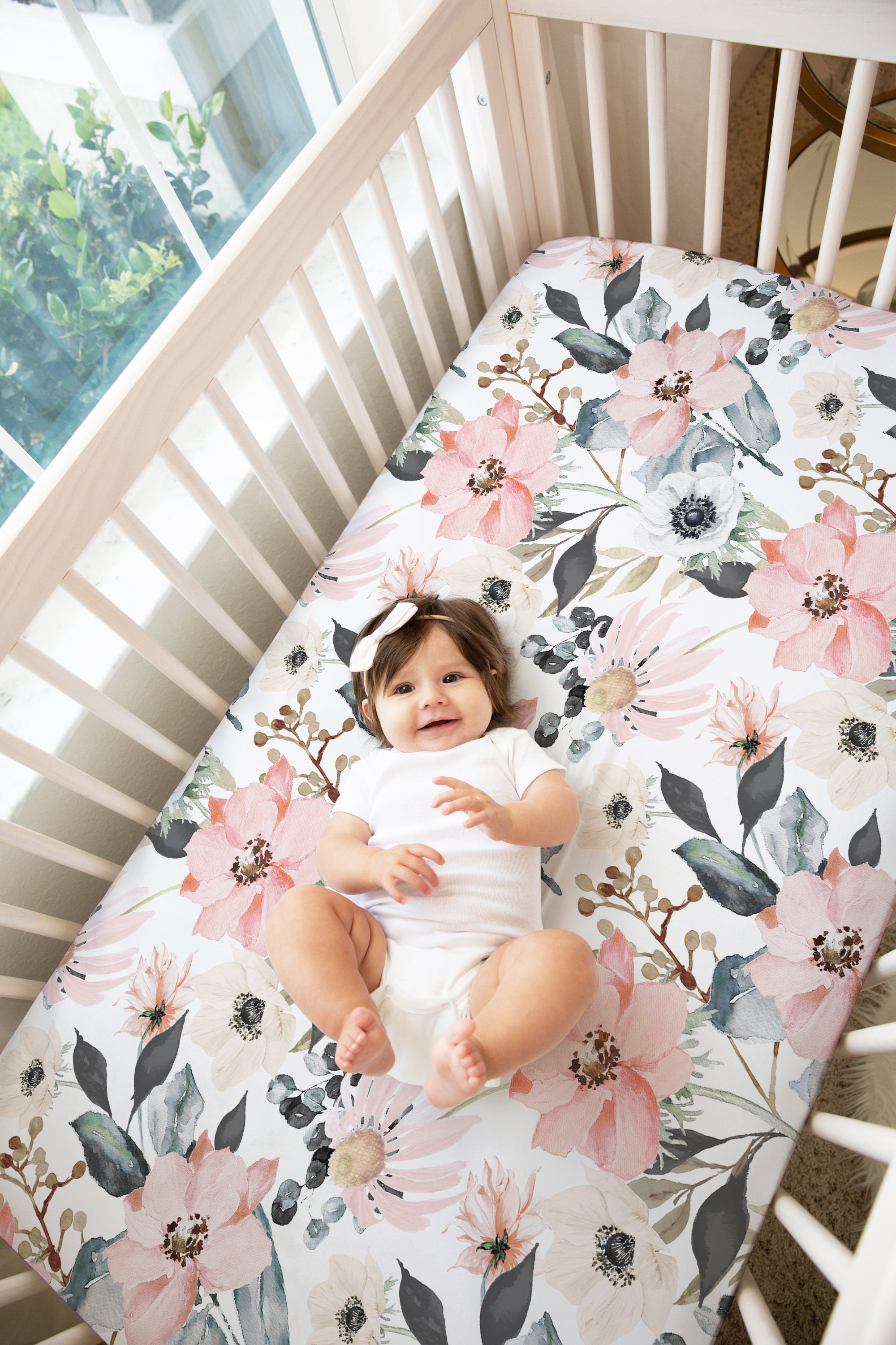 Pink Grey Cream Crib Sheet Changing Pad Cover Crib Bedding Mini Crib Sheet Option Hallie Collection Etsy Canada