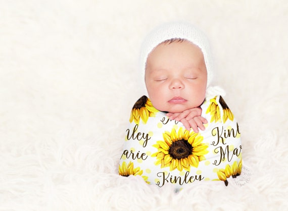sunflower baby swaddle