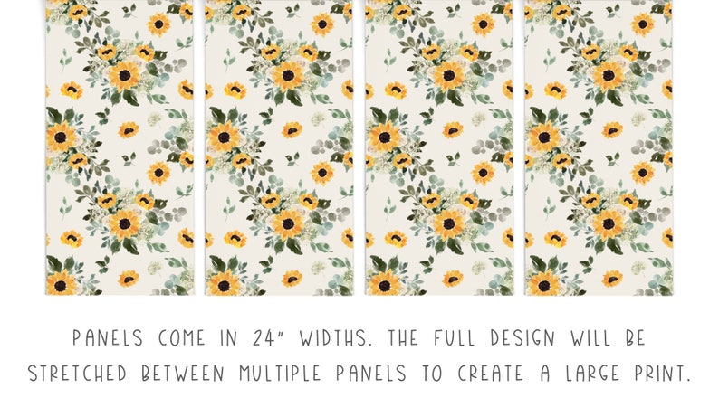 Sunflower Spring Bright Pastel Wallpaper, Autumn Fall Yellow, Peel Stick Removable, Baby Girl Nursery Decor Boho Vintage Neutral Large Mural image 2