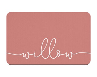 Custom Colors Pet Mat for Food and Water with Name, Absorbent Feeding Bowl Placemat, Choose Font, Puppy Dog Kitten Cat, Kid Table Spills