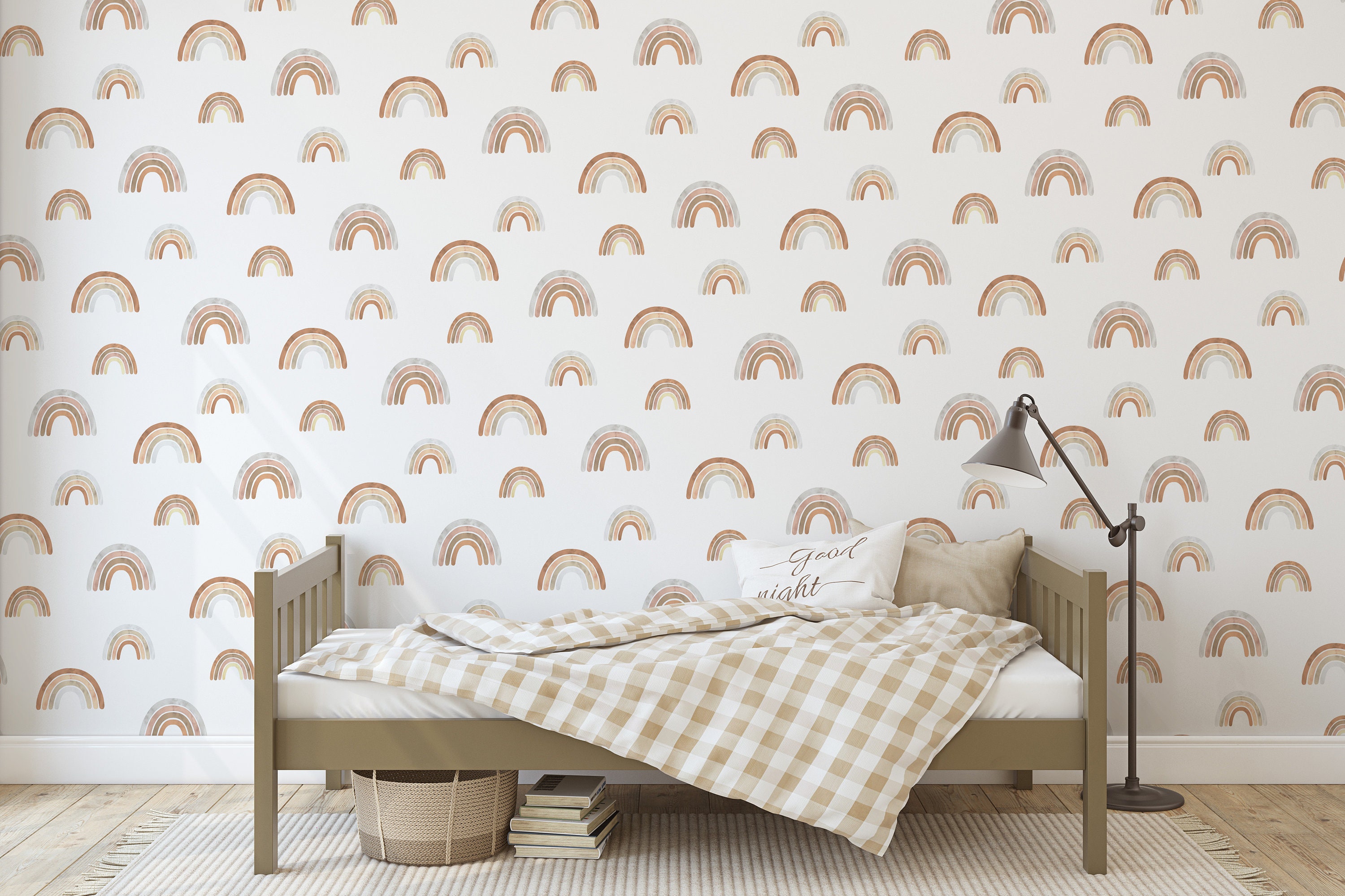 Neutral Rainbow Wallpaper / Peel and Stick Removable / Baby Etsy