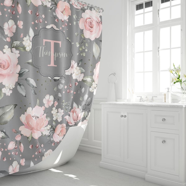 Grey Shower Curtain Etsy