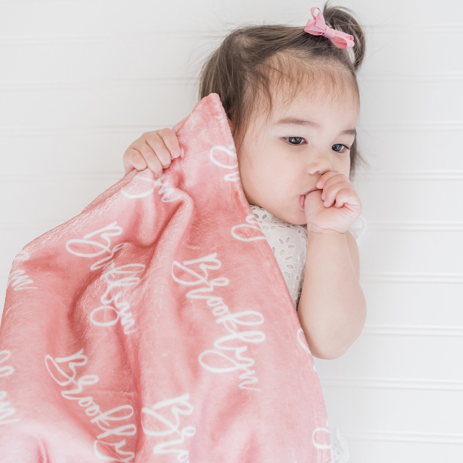 Navy Pink Baby Girl Name Blanket / Personalized Newborn Etsy