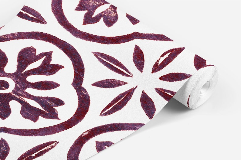 Mosaic Tile Look Wallpaper / Peel and Stick Removable / Home Etsy