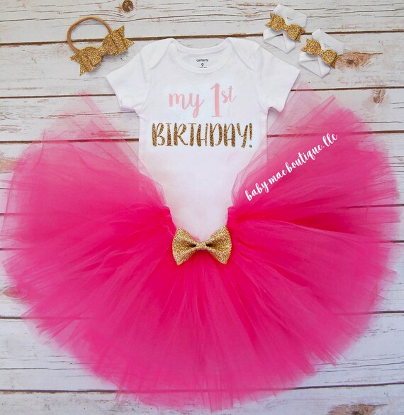 First Birthday Outfit Girl One Birthday Tutu Outfit Baby Etsy