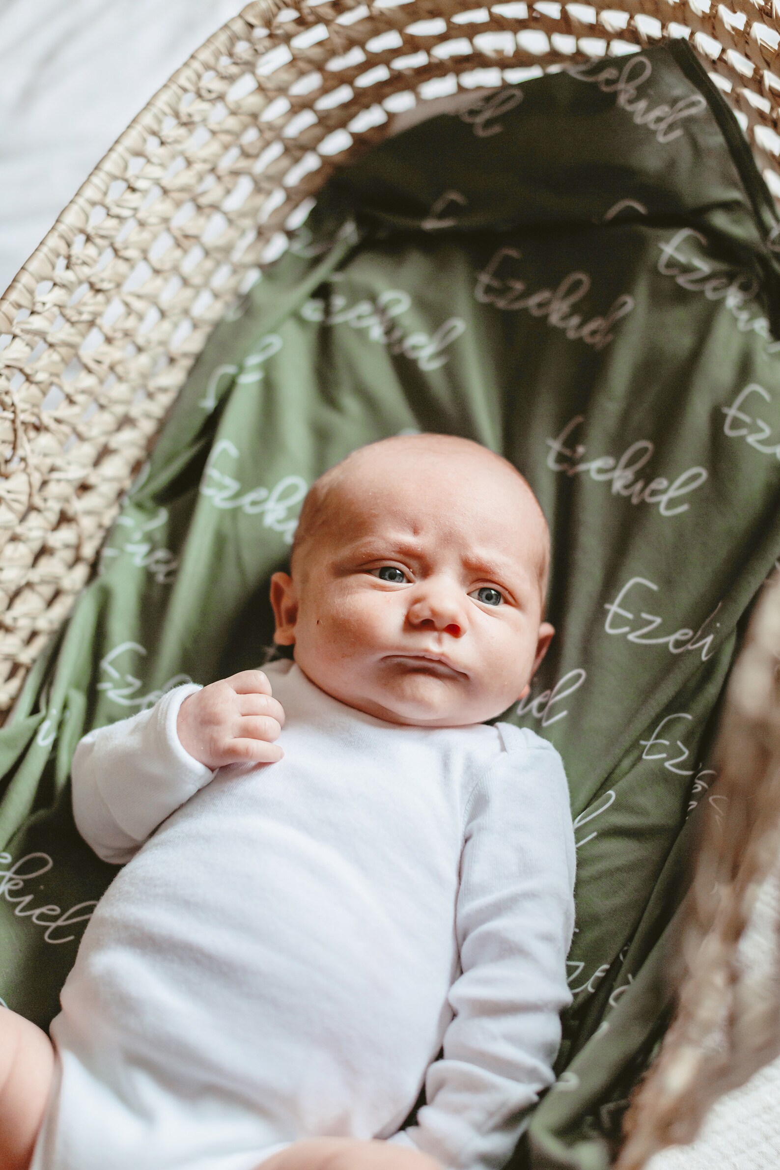 Sage Green Baby Name Swaddle Blanket Set / Newborn Beanie Etsy