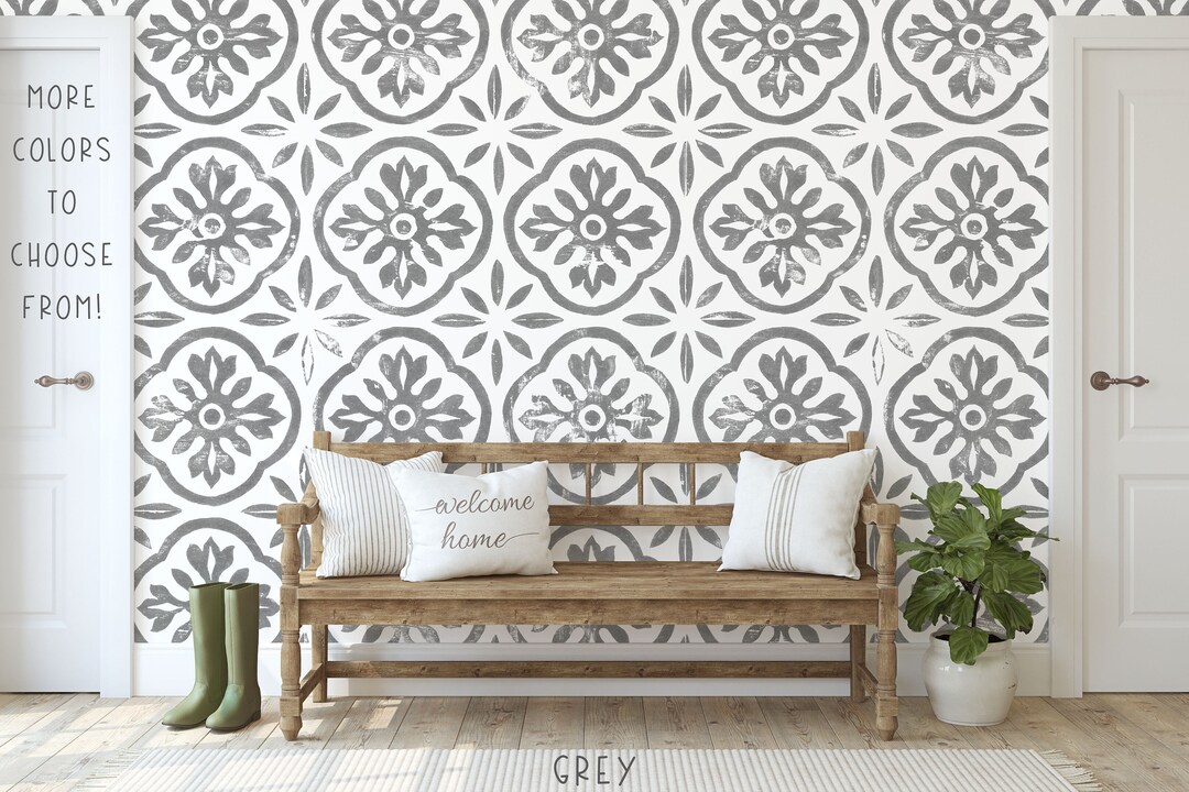 Mosaic Tile Look Wallpaper / Peel and Stick Removable / - Etsy