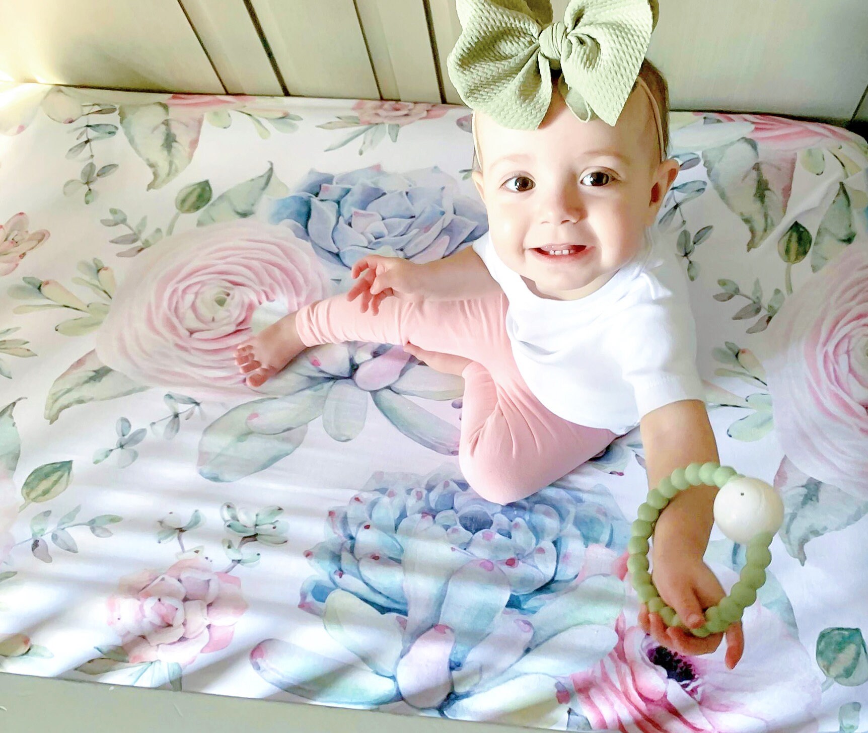 succulent crib sheet