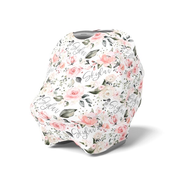 Floral Rose Print Pet Car Seat Cover