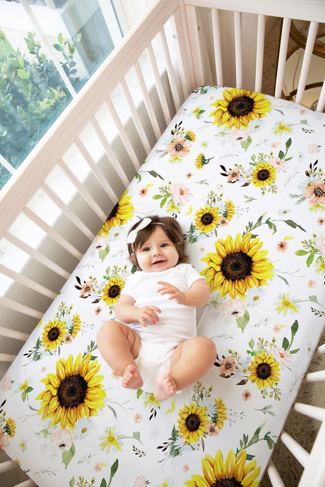 Baby Girl Sunshine Crib Sheet Crib Sheets Sunflower Crib Bumper