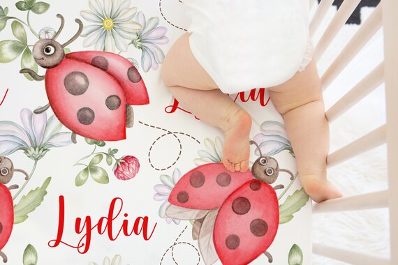 Ladybug Flowers Crib Sheet Minky Sherpa Blankets Changing Pad Cover Mini Crib Sheet Baby Girl Nursery Ladybug Collection Etsy